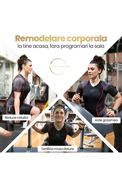 AVA-STARS Women's Wireless EMS Slimming & Toning Suit, Mobile App Included — Size S