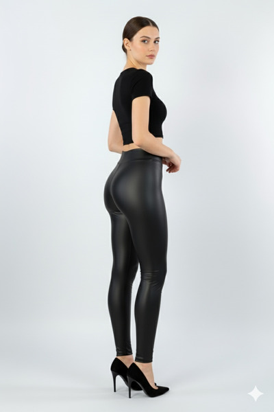 FV High Waist Slimming and Lifting Raised Matte Leather Leggings