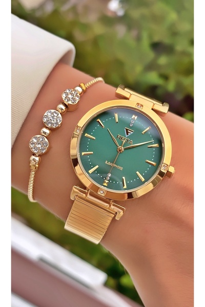 Fiesta Gold Yellow Steel Cord Bridal, Engagement, Wedding Small Case Wrist Watch - Bracelet