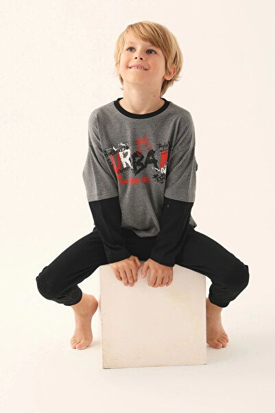 Rolypoly New York Navy Blue Boy's Long Sleeve Pajama Set