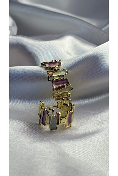 BUSİELLE JEWELRY Renkli Mine Detaylı Halka Küpe