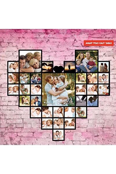 HayalimHediye Ahsap Polo Kalp Tablo