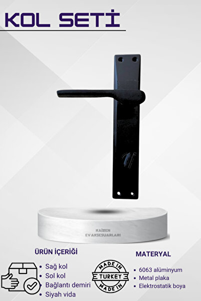 KAİZEN Kapı Kolu Alara Siyah Aynalı Wc-Banyo Sol Yön