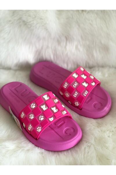 GEZER Papuci de vară pentru femei Fujia pisică și papuci de femei cu talpă moale cu model Patii