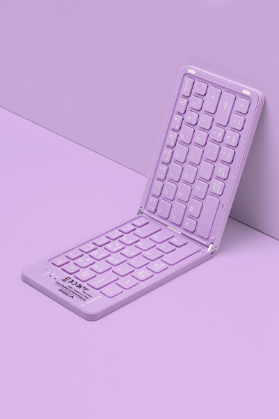 TWOTECH Katlanabilir Renkli Bluetooth Klavye – Şarjlı, Taşınabilir, 5.0 Bağlantı, Tüm Cihazlarla Uyumlu