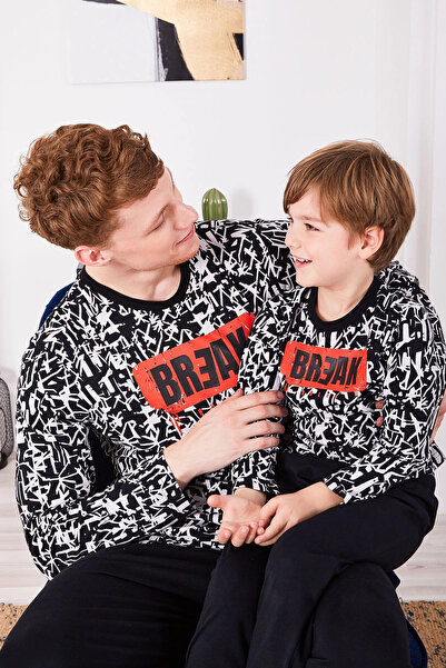 Arnetta Break Black Men's Long Sleeve Pajama Set