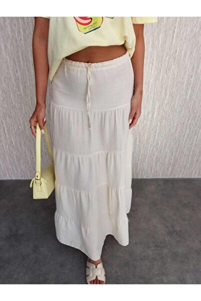 Ecenin Favorileri Λινό μακριά φούστα