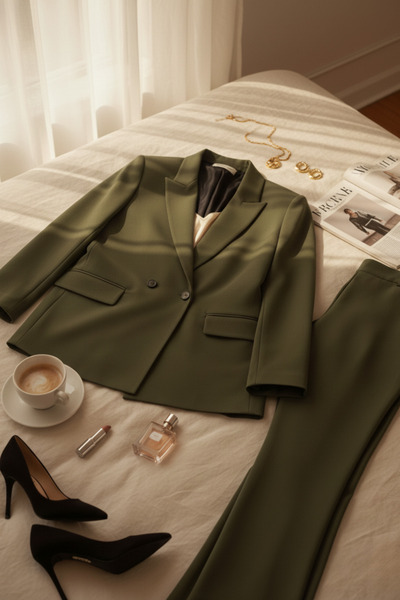 Hanezza Çift Düğmeli Blazer Ceket | Plus Size