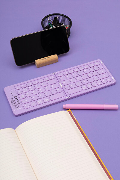 TWOTECH Katlanabilir Renkli Bluetooth Klavye – Şarjlı, Taşınabilir, 5.0 Bağlantı, Tüm Cihazlarla Uyumlu