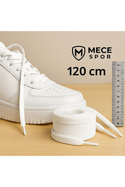 Palmier Mece Sports 120 cm Lux Flat White Sports Shoe Laces, 2 Pairs