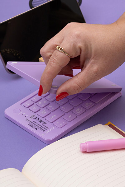 TWOTECH Katlanabilir Renkli Bluetooth Klavye – Şarjlı, Taşınabilir, 5.0 Bağlantı, Tüm Cihazlarla Uyumlu