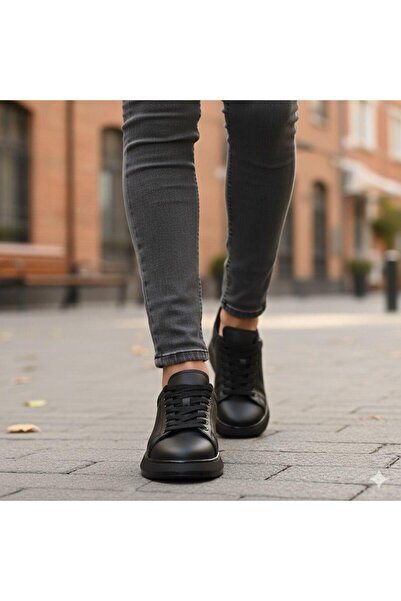 homiro Men's Thick Sole Sports Sneaker - Black