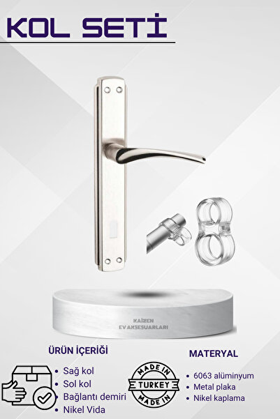 KAİZEN Kapı Kolu Bravo Nikel Saten Oda 2 Adet Tampon
