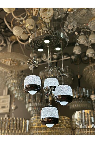 Led 4 SARKIT LÜX AVİZE 3 IŞIK SEÇENEĞİ FÜME RENK