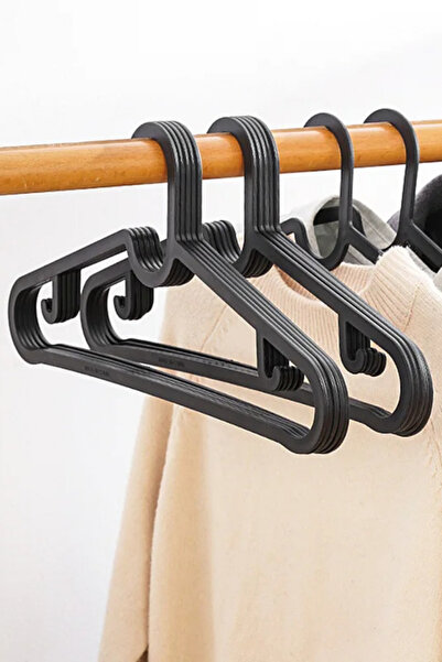 Comprox 20 τεμάχια μαύρες πλαστικές κρεμάστρες ρούχων σετ 24 τεμαχίων