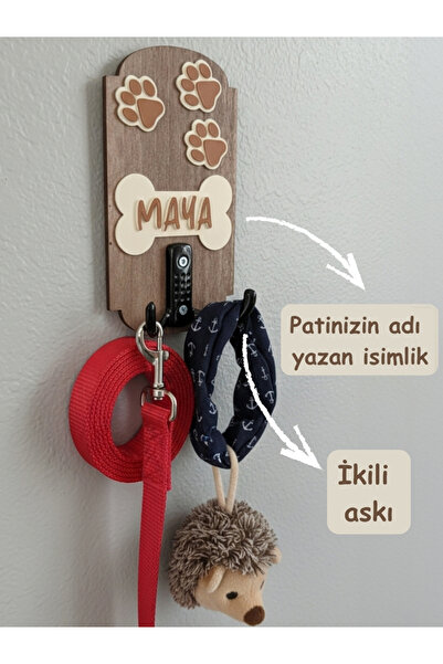 Kedi veya Köpeğinize Özel, Kişiselleştirilebilir ahşap Anahtarlık Hol Antre Askılık Duvar Dekor