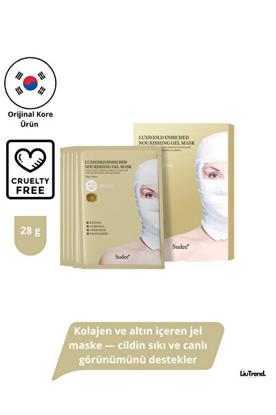 Sudee LuxeGold Enriched Nourishing Gel Mask (5 adet) Kolajen ve altın içeren ...