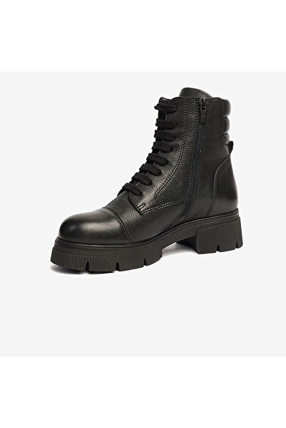 Greyder Kadın Siyah Hakiki Deri Military Bot 4K2UB34041