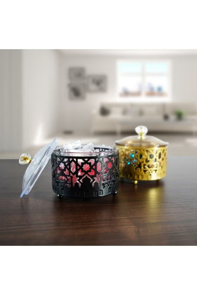 Generic Arabic Festival Ramadan Mubarak Iron Snack Candy Storage Tray, Small Box for Nuts Table Decoration