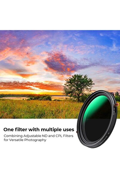 K&F CONCEPT Filter 2 in 1 ND2-ND32 and CPL 2 Lens Filter for Nano-Dazzle Series 40.5mm