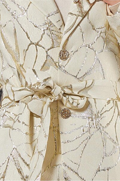 Alvina Jacquard Crossed Collar Jacket 44740