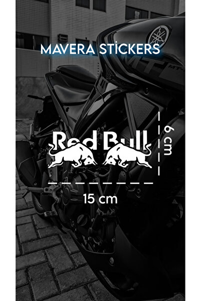 Mavera Stickers Boğa Sponsor (RDBLL) Beyaz Sticker 15x6cm Motor-Kask-Araba İçin