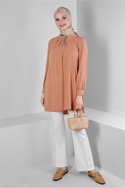 Alvina STONE DETAILED PLEATED TUNIC 43586