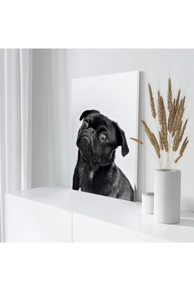 VOGLOO Black Pug Dog Canvas Print