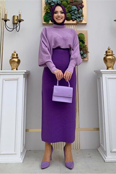 TRENDTESETTÜR WOMEN'S PURPLE (LILA) BAT SLEEVE KNIT Pullover T 8136