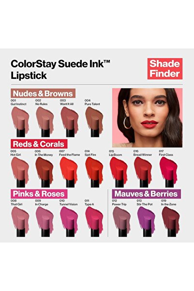 Revlon ColorStay Suede Ink Lipstick, Built-in Primer, Infused with Vitamin E, Waterproof 011 Type A