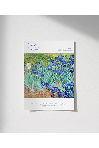 VOGLOO Çerçevesiz Poster Vincent Van Gogh Süsen Çiçekleri