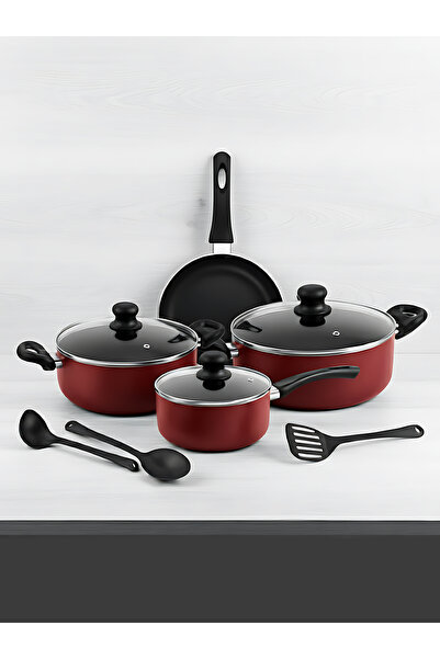 Bisbell طقم أواني طهي غير لاصقة مكون من 10 قطع، طقم أواني طهي، طاجن، مقلاة، م...