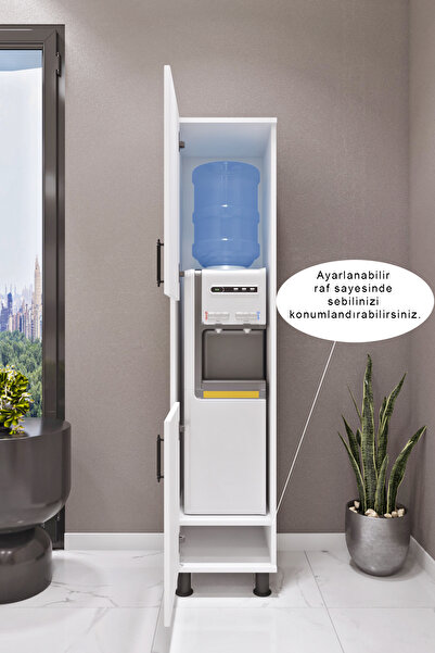 ASES Esl0165 Çok Amaçlı Dolap Sebil Dolabı Mutfak Beyaz