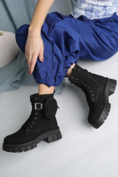 Twingo 7640 Siyah Zümrüt Cepli Kışlık Kaymaz Taban Kadın Bot