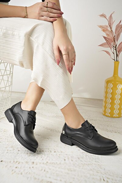 Mammamia D23Ka 105 Black Genuine Leather Women's Shoes