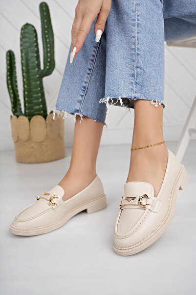 Nesil Shoes Süha 251 Бежевий анатомічний жіночий лофер