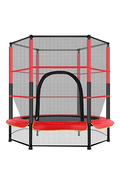 Gootoy Round Trampoline with Closed-Safety Net For Safe And Secure Fun Time 140x140x160cm