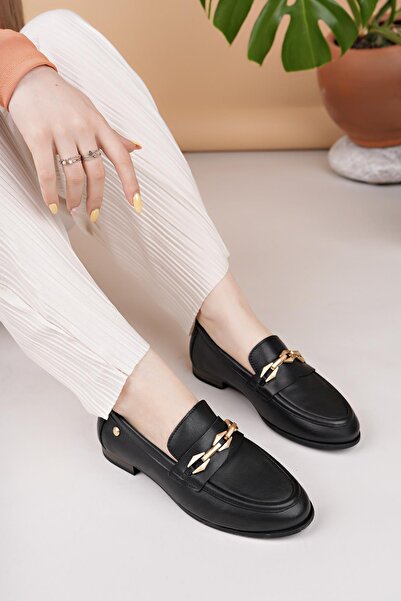 Mammamia D25Ya 3315 Black Genuine Leather Masculine Women's Shoes