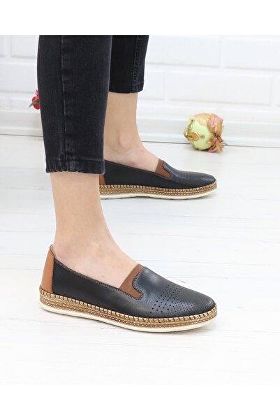 Nesil Shoes Syg P37 Pantofi moale din piele naturală neagră pentru damă