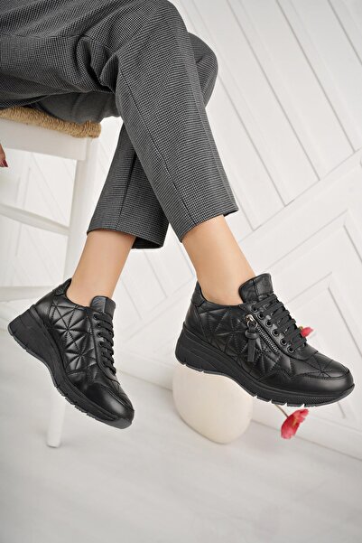 Mammamia D24Ka 3460 Black Genuine Leather Women's Shoes