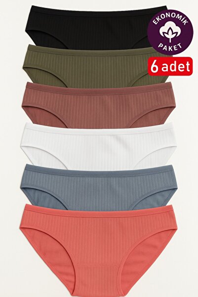 DRESSY LIFE 6-Piece Cotton Breathable Stretchy Fabric Women's Panties