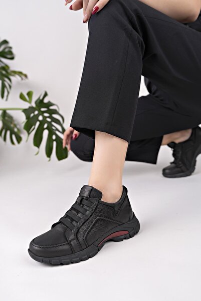 Mammamia D25Ka 3465 Black Nubuck Genuine Leather Women's Shoes