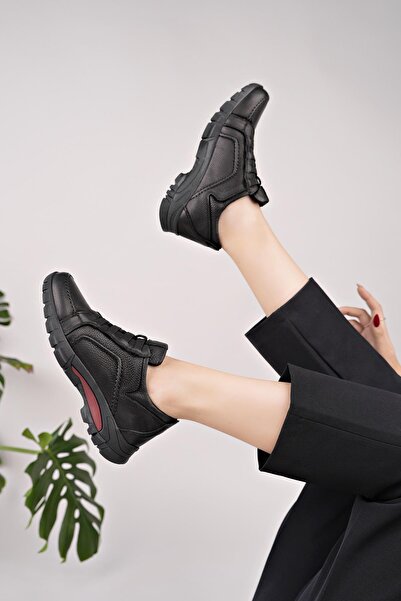 Mammamia D25Ka 3465 Black Nubuck Genuine Leather Women's Shoes