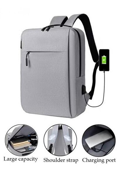 Generic حقيبة ظهر Duniso للسفر للكمبيوتر المحمول، حقيبة عمل رفيعة ومتينة مع منفذ شحن USB مقاس 15.6 بوصة