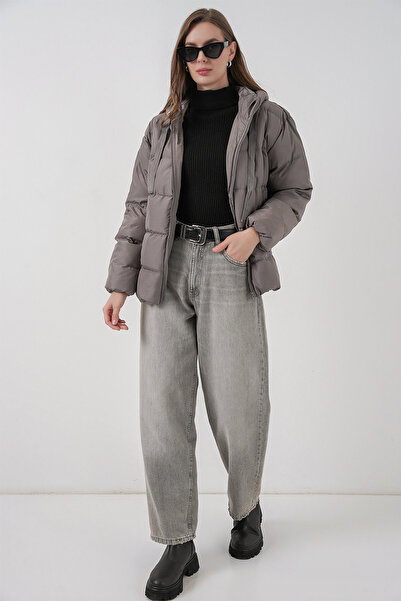 Bigdart 5117 Κουκούλα Puffer Jacket - Γκρι