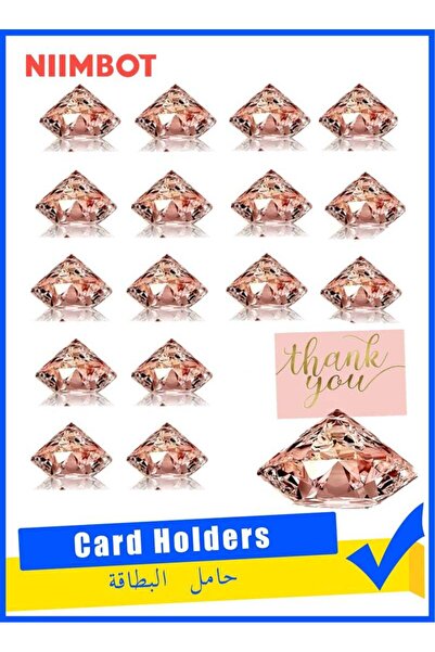 NiiMbot حاملات بطاقات الأماكن، مجموعة من 16 حامل طاولة من الكريستال الأكريليك...