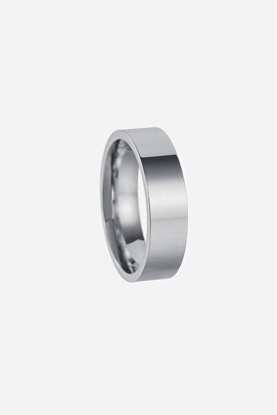 UKHWD SUPPLY 316L Steel Plain Flat Silver Men's Ring Ka1344Gm