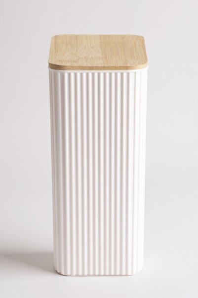 İronika 2 Liter Bamboo Lid Food Storage Container Kitchen Organizer 6 Pieces