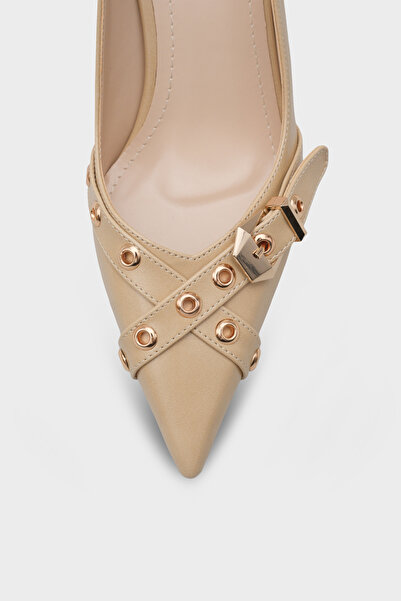 Capone Outfitters Crystal Thick Mid-Heeled Buckle Women's Casual Stylish Shoes