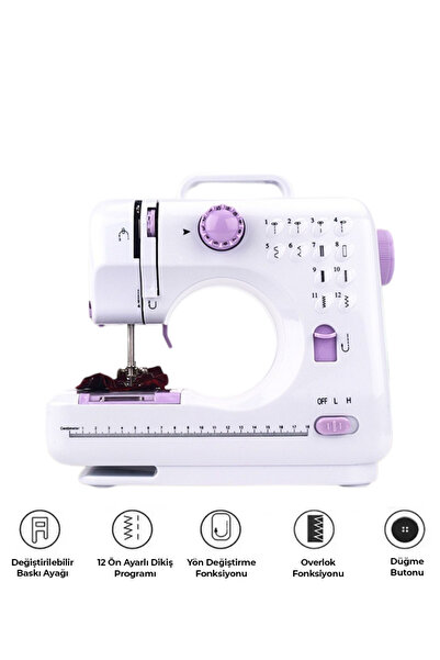 post alley Çok Fonksiyonlu 12 Fonksiyonlu Profesyonel Dikiş Makinesi Dikiş Çantalı